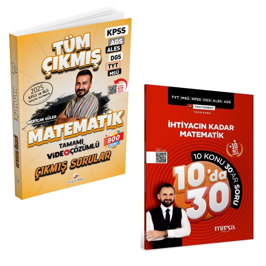 Dizgi Kitap 2026 Matematik Tüm Sınavlar Çıkmış Sorular & KPSS MEB-AGS YKS TYT MSÜ DGS ALES İhtiyacın Kadar Matematik Kampı 10 da 30 Soru Bankası Marka Yayınları Seti