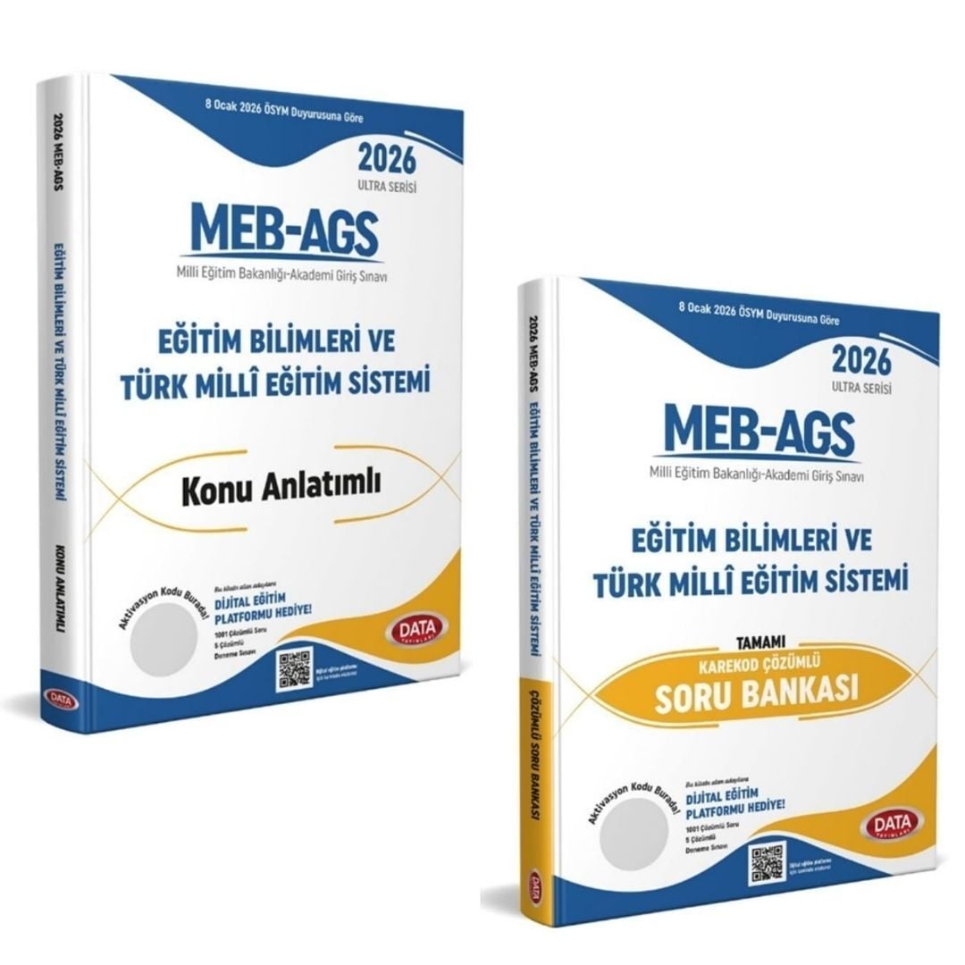 2026 AGS Ultra Serisi Eğitimin Temelleri Türk Milli Eğitim Sistemi Konu Anlatımlı ve AGS Eğitimin Temelleri Türk Milli Eğitim Sistemi Tamamı Çözümlü Soru Bankası Data Yayınları Seti