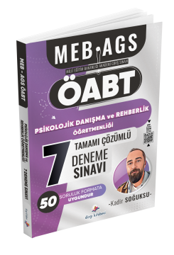 Dizgi Kitap 2025 Meb Ags ÖABT Psikolojik Danışma ve Rehberlik Öğretmenliği Tamamı PDF Çözümlü 7 Deneme Sınavı Kadir Soğuksu