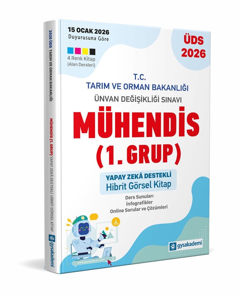 2026 T.C. Tarım ve Orman Bakanlığı Ünvan Değişikliği Sınavı Mühendis 1. Grup Yapay Zeka Destekli Görsel Hibrit Kitap Data Yayınları
