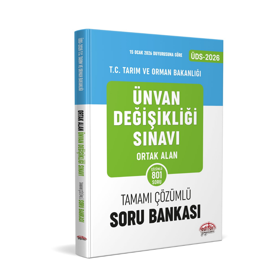T.C. Tarım ve Orman Bakanlığı ÜDS Ortak Konular 1045 Çözümlü Soru Bankası Editör Yayınları