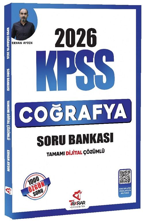 Tekrar Akademi 2026 KPSS Coğrafya Soru Bankası Çözümlü - Erhan Aydın Tekrar Akademi Yayınları