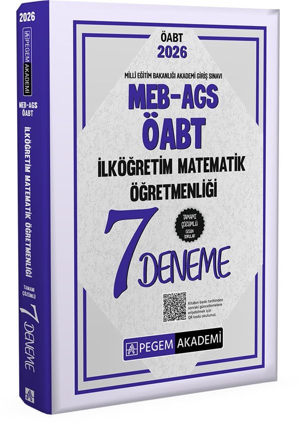 2026 MEB AGS ÖABT İlköğretim Matematik Öğretmenliği Tamamı Çözümlü 7 Deneme Pegem Yayınları