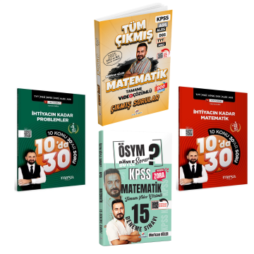 Dizgi Kitap 2026 Matematik Tüm Sınavlar Çıkmış Sorular & KPSS Matematik 15 Deneme & KPSS MEB-AGS YKS TYT MSÜ DGS ALES İhtiyacın Kadar Problemler - Matematik Kampı 10 da 30 Soru Bankası Marka Yayınları Seti