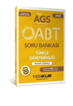 2025 MEB AGS ÖABT Türkçe Öğretmenliği Tamamı Çözümlü Soru Bankası Yediiklim Yayınları