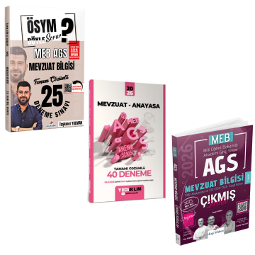 Dizgi Kitap 2026 MEB AGS Mevzuat Bilgisi 25 Deneme & MEB AGS Mevzuat Bilgisi Çıkmış Sorular & MEB AGS Mevzuat-Anayasa 40 Deneme Yediiklim Seti
