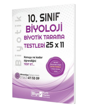 Biyotik Yayınları 10. Sınıf Biyoloji 25 x 11 Biyotik Tarama Testleri