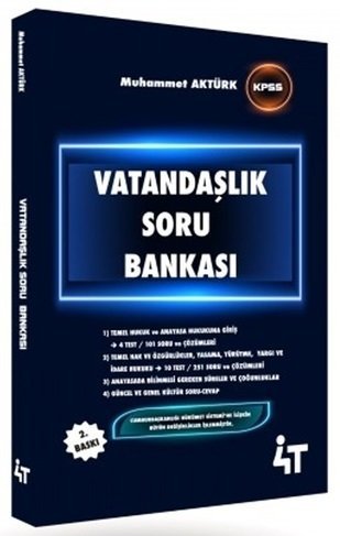 KPSS Vatandaşlık Soru Bankası - Muhammet Aktürk 4T Yayınları