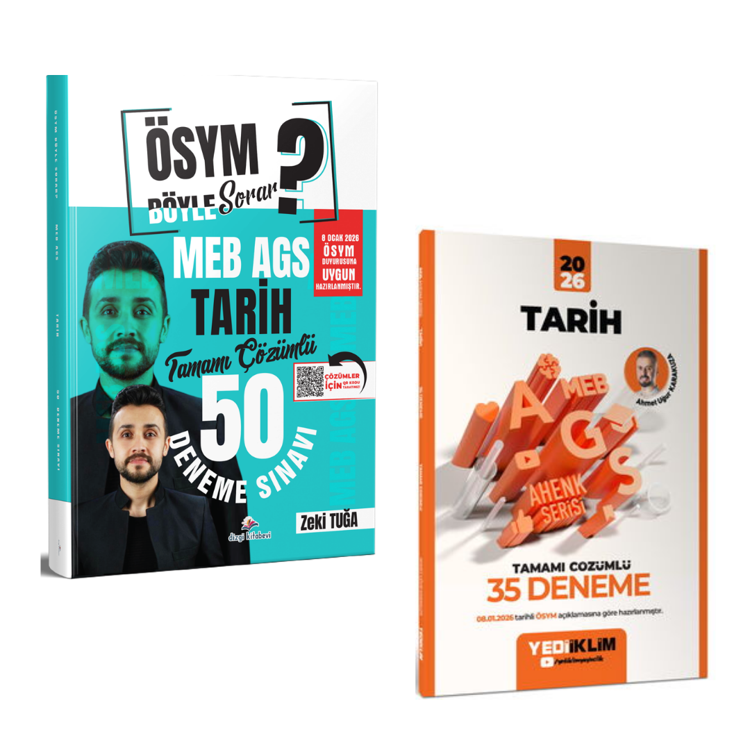 Dizgi Kitap ÖSYM Böyle Sorar 2026 MEB AGS Tarih 50 Deneme & Meb-Ags Ahenk Tarih 35 Deneme Yediiklim Seti