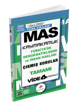 Dizgi Kitap MAS Kaymakamlık İnsan Hakları ve Demokratikleşme Tüm Yıllar Tamamı Video Çözümlü Çıkmış Sorular 2025