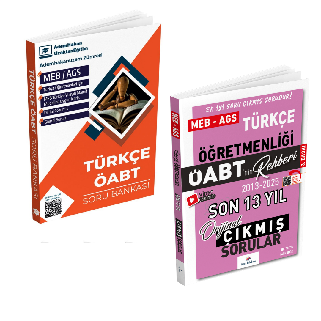 Dizgi Kitap 2026 Meb Ags ÖABT Türkçe Öğretmenliği Son 13 Yıl Orijinal Çıkmış Sınav Soruları & Adem Hakan Uzem Meb Ags ÖABT Türkçe Öğretmenliği Soru Bankası Seti