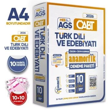 Anamorfik Yayınları 2026 KPSS MEB-AGS ÖABT Edebiyat Öğretmenliği Deneme Yeni Sistem Özgün 10lu Çözümlü Deneme
