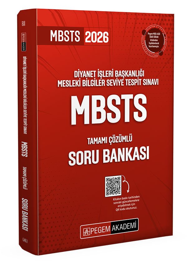 2026 Diyanet İşleri Başkanlığı Mesleki Bilgiler Seviye Tespit Sınavı MBSTS Tamamı Çözümlü Soru Bankası Pegem Akademi