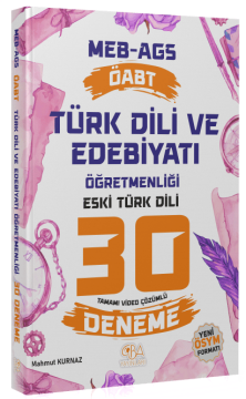 CBA Yayınları ÖABT MEB-AGS Türk Dili ve Edebiyatı Öğretmenliği Eski Türk Dili 30 Deneme Çözümlü - Mahmut Kurnaz CBA Yayınları - İADESİZ