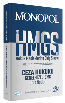 2024 Hmgs Ceza Hukuku Genel–Özel–Cmk Ders Notları Monopol Yayınları