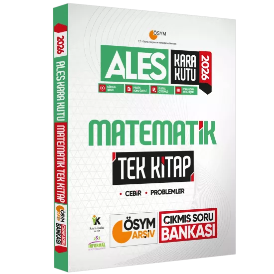 2026 ALES Kara Kutu Matematik TEK KİTAP ÖSYM Arşiv Çıkmış Soru Bankası Konu Özetli Dijital Çözümlü İnformal Yayınları
