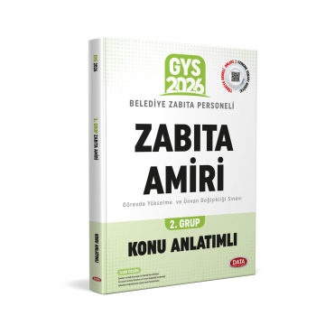 Data Yayınları 2026 Belediye Zabıta Personeli Zabıta Amiri 2. Grup Konu Anlatımlı