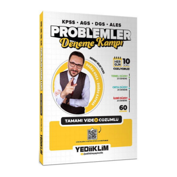 KPSS-AGS-DGS-ALES Problemler Tamamı Video Çözümlü Deneme Kampı (60 Deneme) Yediiklim Yayınları