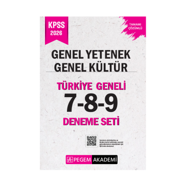 Pegem Akademi 2026 KPSS Genel Yetenek Genel Kültür Tamamı Çözümlü Türkiye Geneli 7-8-9 (3'lü Deneme Seti)
