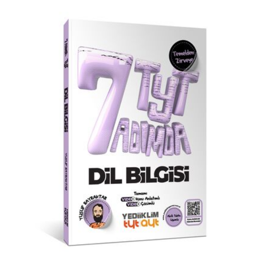 TYT Yedi Adımda Temel Dil Bilgisi Video Konu Anlatımlı Video Çözümlü Soru Bankası Yediiklim Yayınları