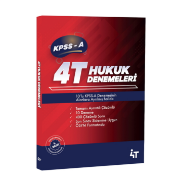 4T Yayınları KPSS A Grubu Hukuk 10 Denemeleri Çözümlü
