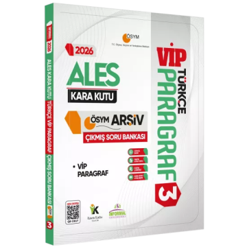 2026 ALES Türkçenin Kara Kutusu PARAGRAF 3 VİP ÖSYM Çıkmış Soru Havuzu Bankası Dijital Çözümlü İnformal Yayınları