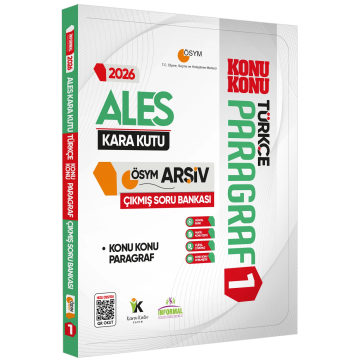 2026 ALES Türkçenin Kara Kutusu PARAGRAF 1 KONU KONU ÖSYM Çıkmış Soru Bankası Konu Özetli Çözümlü İnformal Yayınları