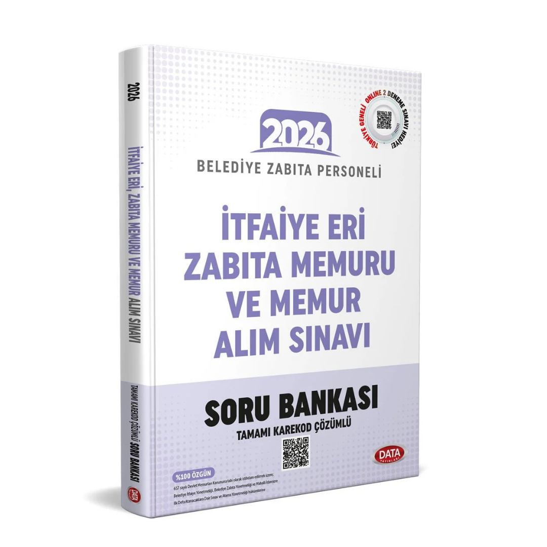 İtfaiye Eri Zabıta Memuru ve Memur Alım Sınavı Soru Bankası - Tamamı Karekod Çözümlü Data Yayınları