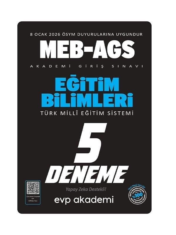 2026 MEB AGS Eğitim Bilimleri Türk Milli Eğitim Sistemi 5 Deneme EVP Akademi