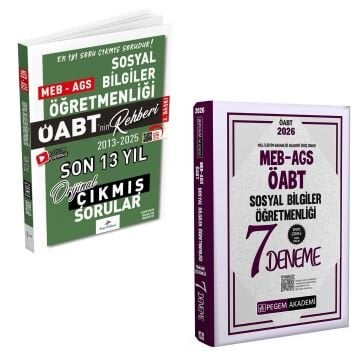 Dizgi Kitap 2026 MEB-AGS ÖABT Sosyal Bilgiler Son 13 Yıl Orijinal Çıkmış Sınav Soruları ve Pegem Yayınları Sosyal Bilgiler Öğretmenliği Tamamı Çözümlü 7 Deneme Seti
