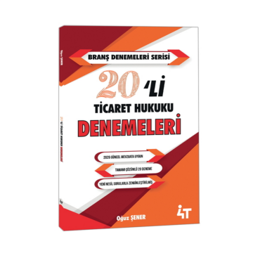 4T Yayınları Branş Denemeleri Serisi 20'li Ticaret Hukuku Denemeleri