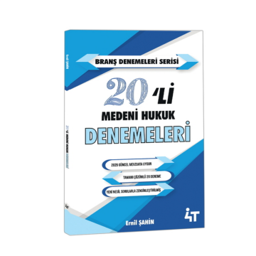 4T Yayınları Branş Denemeleri Serisi 20'li Medeni Hukuk Denemeleri