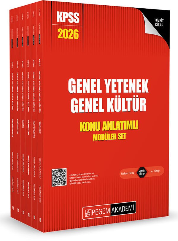 2026 KPSS Genel Yetenek Genel Kültür Lisans Konu Anlatımlı Modüler Set - (6 Kitap) Pegem Yayınları