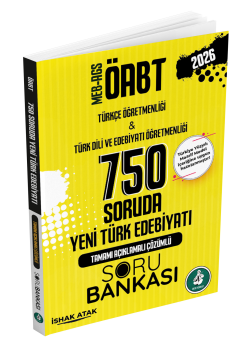 2026 Meb Ags ÖABT 750 Soruda Yeni Türk Edebiyatı Tamamı Açıklamalı Çözümlü Soru Bankası İshak Atak - Atak Yayınları