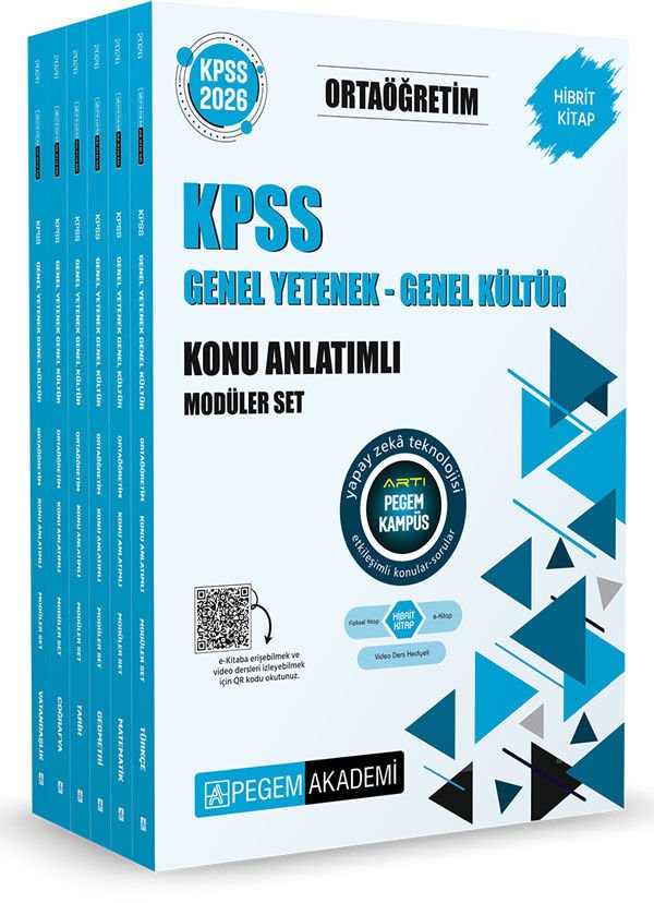 2026 KPSS Ortaöğretim Konu Anlatımlı Modüler Set Genel Yetenek Genel Kültür (6 Kitap) Pegem Akademi