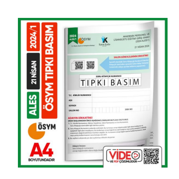 ALES 2024/1 ÖSYM Tıpkı Basım Çıkmış Soru Deneme Kitapçığı Yeni Baskı Türkiye Geneli Dijital Çözümlü İnformal Yayınları