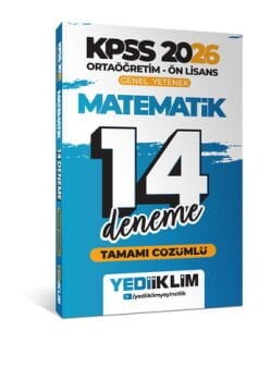 Yediiklim Yayınları 2026 KPSS Ortaöğretim Ön Lisans Genel Yetenek Matematik Tamamı Çözümlü 14 Deneme