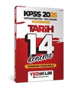 2026 KPSS Ortaöğretim Ön Lisans Genel Kültür Tarih Tamamı Çözümlü 14 Deneme Yediiklim Yayınları