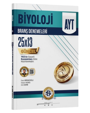 Bilgi Sarmal Yayınları AYT Biyoloji 25 x 13 Branş Denemeleri