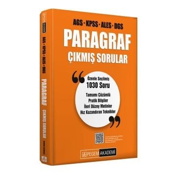 Pegem Yayınları AGS KPSS ALES DGS Paragraf Çıkmış Sorular