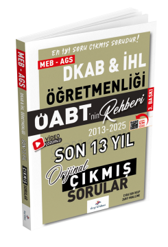 Dizgi Kitap 2026 Meb Ags ÖABT DKAB İHL Öabt'nin Rehberi Konularına Göre Tasnif Edilmiş Son 13 Yıl Orijinal Video Çözümlü Çıkmış Sınav Soruları 3. Baskı Zarif Muallime Esra Işık Kulp