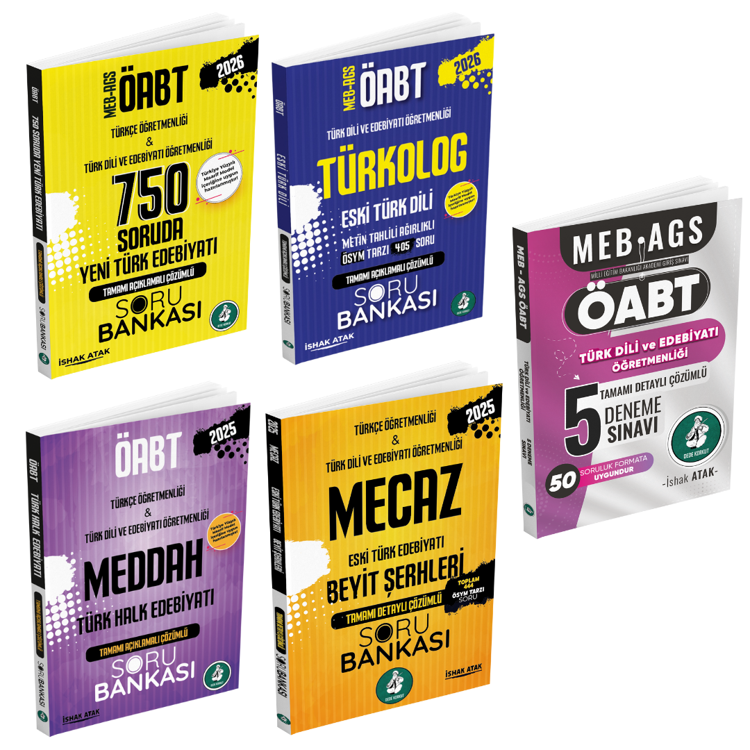 2026 Meb Ags ÖABT Edebiyat & Türkçe Öğretmenliği Tamamı Açıklamalı Çözümlü Kazandıran Set İshak Atak