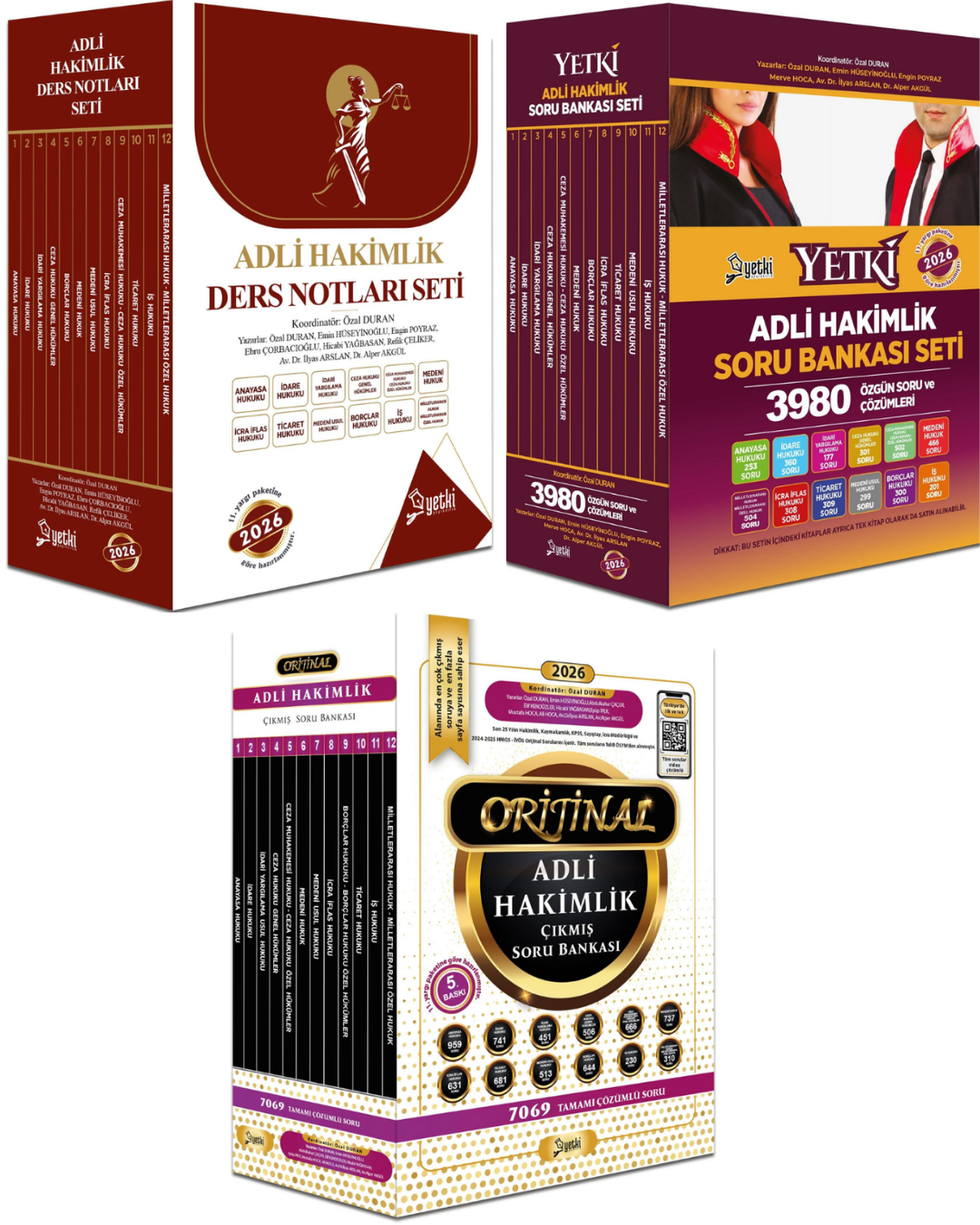 2026 ÇSA Adli Hakimlik Ders Notu Seti & Adli Hakimlik Soru Bankası Seti & Orijinal Adli Hakimlik Çıkmış Soru Bankası Seti 3'lü Modüler Set Yetki Yayınları