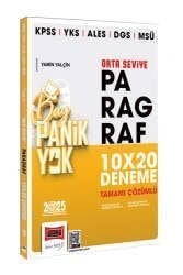 2025 KPSS YKS ALES DGS MSÜ Tamamı Çözümlü Panik Yok Orta Seviye Paragraf 10x20 Deneme Yargı Yayınları