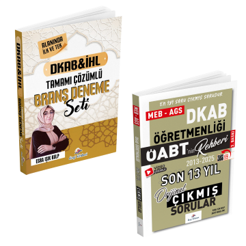 Dizgi Kitap 2026 ÖABT DKAB İHL Tamamı Çözümlü Branş Deneme ve Çıkmış Sorular 2'li Set Zarif Muallime Esra Işık Kulp