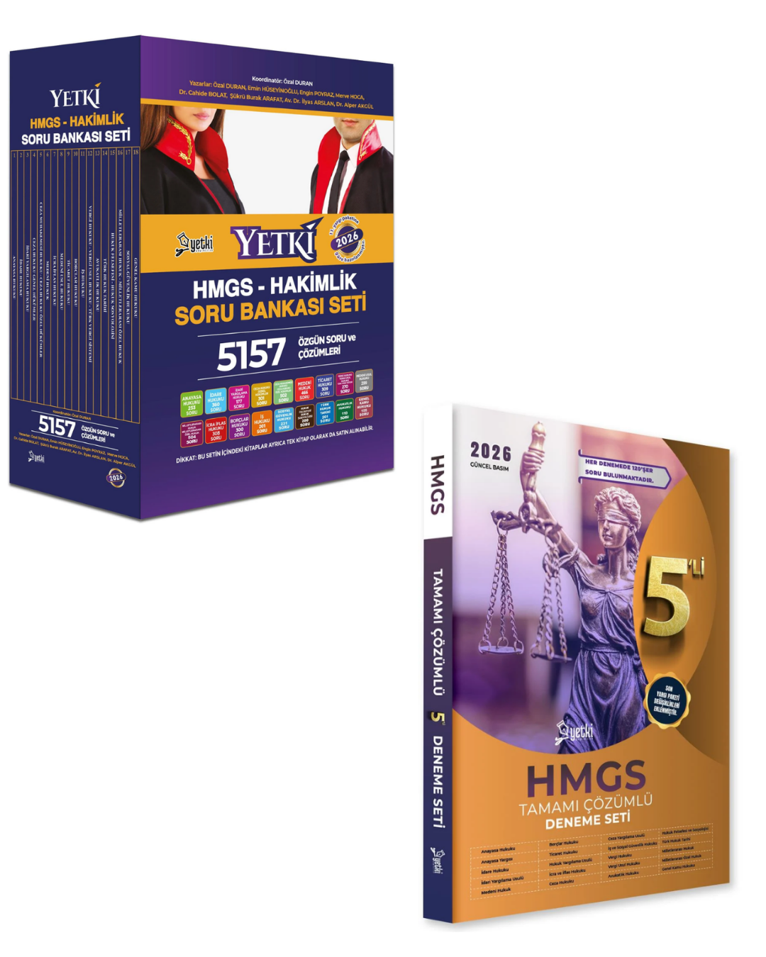 2026 Hmgs ve Hakimlik Soru Bankası Seti & Hmgs Tamamı Çözümlü 5'li Deneme Seti Yetki Yayınları