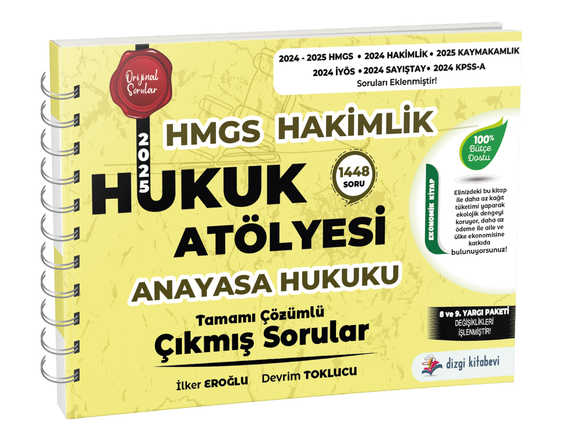 Dizgi Kitap Hukuk Atölyesi Hakimlik HMGS Hukuk Mesleklerine Giriş Sınavı Anayasa Hukuku Tamamı Çözümlü Çıkmış Sorular İlker Eroğlu, Devrim Toklucu