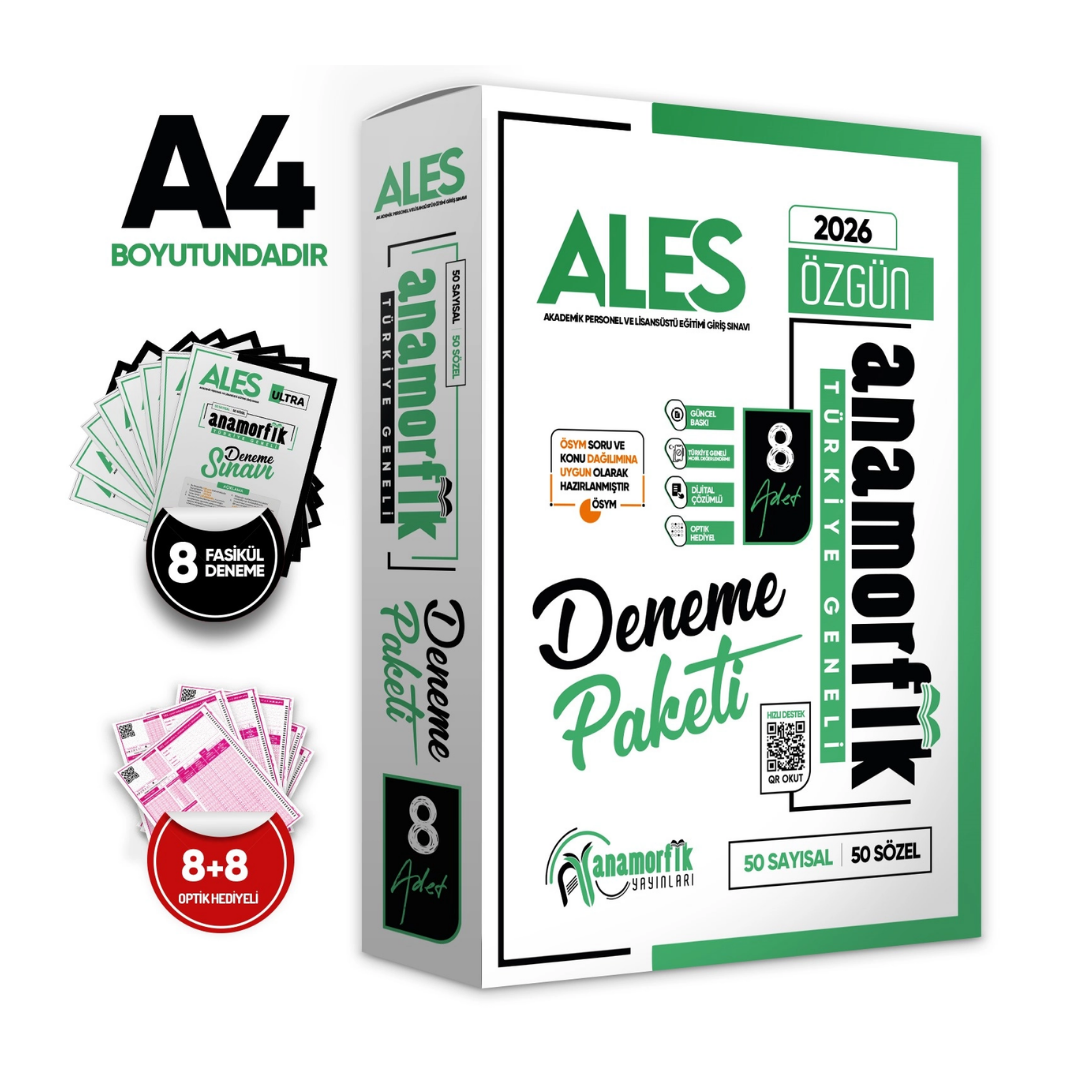 2026 ALES Anamorfik 8li Deneme Paketi Özgün Yeni Nesil Türkiye Geneli Kurumsal Çözümlü İnformal Yayınları
