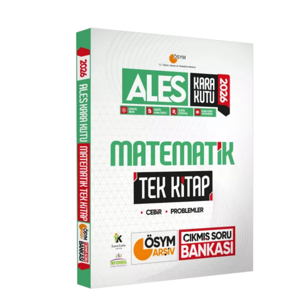 İnformal Yayınları 2026 ALES Kara Kutu Matematik TEK KİTAP ÖSYM Arşiv Çıkmış Soru Bankası Konu Özetli Video/PDF Çözümlü
