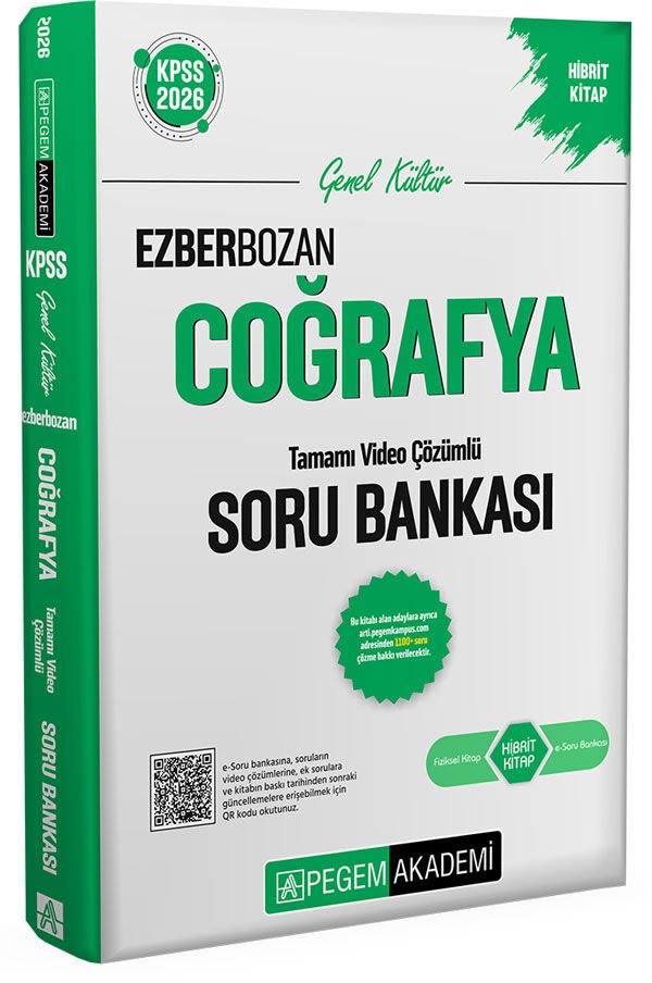 2026 KPSS Genel Yetenek Genel Kültür Ezberbozan Coğrafya Tamamı Video Çözümlü Soru Bankası Pegem Akademi